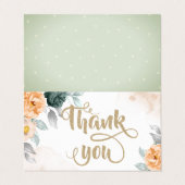 Aquarell Green Rose Vielen Dank Visitenkarten (Außenseite Aufgefaltet)