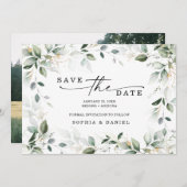 Aquarell Greenerity Gold Save the Date Hochzeit (Vorne/Hinten)