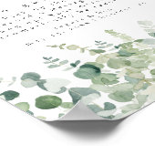 Aquarell Greenery Audio Gästebuchunterschrift Poster (Ecke)