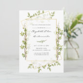 Aquarell Greenery Geometric Bridesmaids Luncheon Einladung (Stehend Vorderseite)
