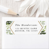 Aquarell Greenery Gold Hexagon Retutadresse (Insitu)