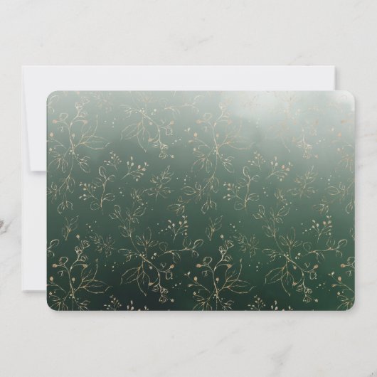 Aquarell Greenery Goldene Probe Abendessen Einladung (Rückseite)