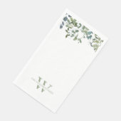 Aquarell Greenery Monogram Paper Handtücher Serviette (Ecke)