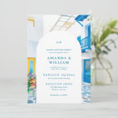 Aquarell Griechenland Architektur Einladung zur Ho (Stehend Vorderseite)