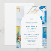 Aquarell Griechenland Architektur Einladung zur Ho (Vorne/Hinten)