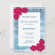 Aquarell Griechische Eleganz + Rosa Brautparty