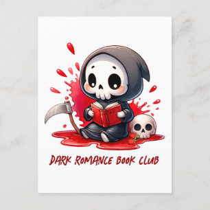 Aquarell Grill Sensenmann Buchhandlung Postkarte