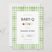 Aquarell Grilldusche im Freien Einladung (Vorderseite)