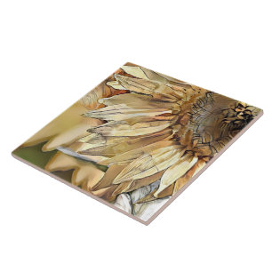 Aquarell Große Gelbe Sonnenblume Elegante Kollekti Fliese