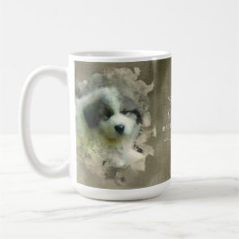 Aquarell-große Pyrenäen-Welpe - Bonbon Kaffeetasse