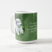 Aquarell-große Pyrenäen-Welpe - Entspannung 2 Kaffeetasse (Vorderseite Links)