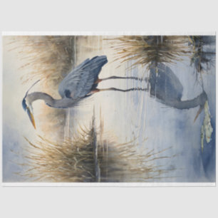 Aquarell Großer Blaureiher Decoupage Seidenpapier