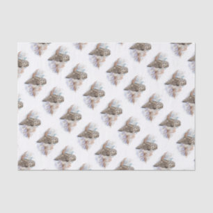 Aquarell-großes Grau-Eulen-Vogel-Natur-Kunst Seidenpapier