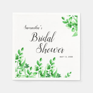 Aquarell-Grün-Brautparty-Kalligrafie Serviette