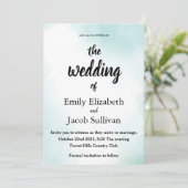 Aquarell Grün die Hochzeit der Einladung (Stehend Vorderseite)