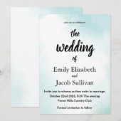Aquarell Grün die Hochzeit der Einladung (Vorne/Hinten)