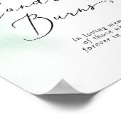 Aquarell Grün Diese Kerze verbannt Memorandum-Zeic Poster (Ecke)