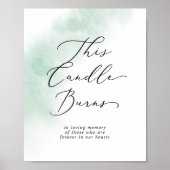 Aquarell Grün Diese Kerze verbannt Memorandum-Zeic Poster (Vorne)