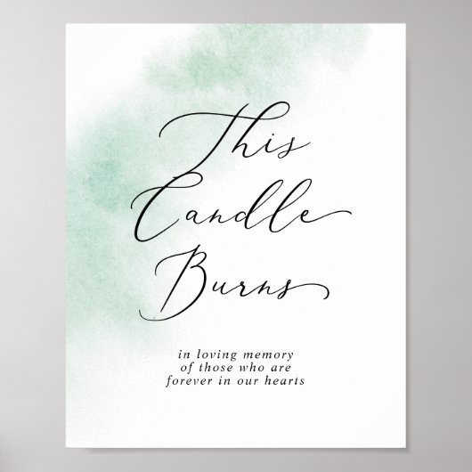 Aquarell Grün Diese Kerze verbannt Memorandum-Zeic Poster (Vorne)