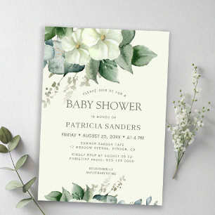 Aquarell-Grün-Eukalyptus-Blumen-Baby-Party Einladung