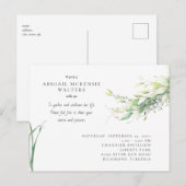 Aquarell-Grün-Feier des Lebens Postkarte (Vorne/Hinten)