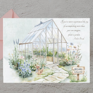 Aquarell Grün Garten Inspirierender Spruch Postkarte