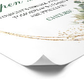 Aquarell-Grün-Gold-Open-Bar-Tischschild Poster (Ecke)