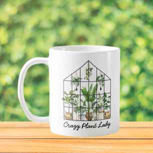 Aquarell-Grün-Haus-Pflanze-Zitat Kaffeetasse