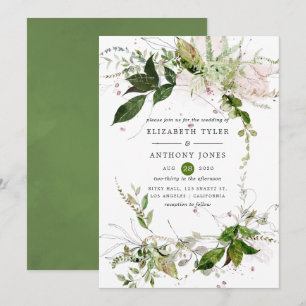 Aquarell-Grün-Hochzeit Einladung