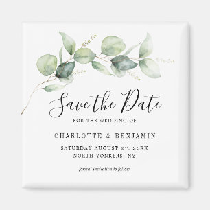 Aquarell-Grün-Hochzeit Vormerkung Magnet