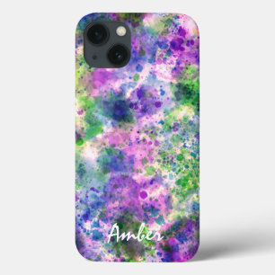Aquarell Grün Lila Farbspritzer Personalisiert Case-Mate iPhone Hülle
