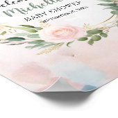 Aquarell Grün Mädchen Dusche Begrüßungszeichen Poster (Ecke)