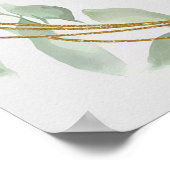 Aquarell Grün Mädchen Dusche Begrüßungszeichen Poster (Ecke)