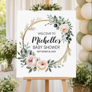 Aquarell Grün Mädchen Dusche Begrüßungszeichen Poster