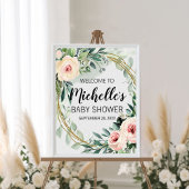 Aquarell Grün Mädchen Dusche Begrüßungszeichen Poster