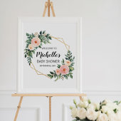 Aquarell Grün Mädchen Dusche Begrüßungszeichen Poster