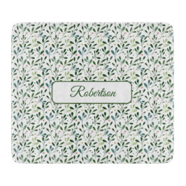 Aquarell Grün mit Namen Schneidebrett