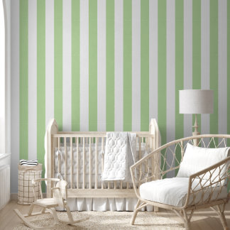 Aquarell Grün Streifen | Mädchen-Kinderzimmer Tapete