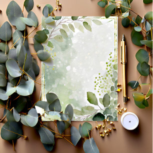 Aquarell-Grün und goldene leere Hochzeit Einladung