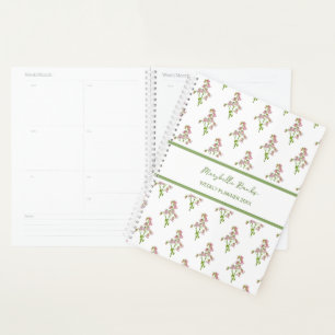 Aquarell Grün und Rosa Glockenblume Wöchentlich Planer