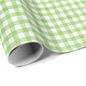 Aquarell Grün und Weiß Gingham Geschenkpapier (Rolleneckpunkt)