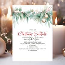 Aquarell-Grün-Weihnachts-Cocktails