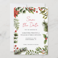 Aquarell-Grün-Weihnachtshochzeit
