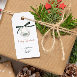 Aquarell Grün Weihnachtsschmuck mit Ribbon Geschenkanhänger