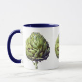 Aquarell-Grünartischocken-Kunst Tasse (Links)