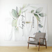 Aquarell Grüne 1. Geburtstag Hintergrund Wandteppich (Beispiel (Horizontal))