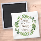 Aquarell Grüne Babydusche Gastgeschenk Magnet