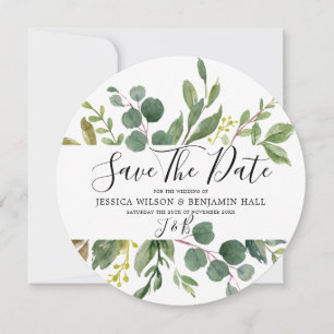 Aquarell Grüne Blätter Moderne Hochzeit Save The Date