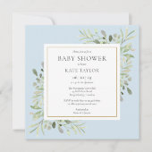 Aquarell Grüne Blue Baby Boy Dusche Invitati Einladung (Vorderseite)