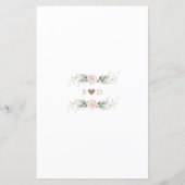 Aquarell Grüne Blush Blume Hochzeit Gold (Rückseite)